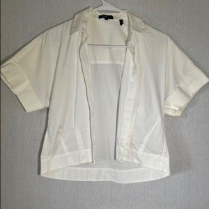 Theory button down crop top
